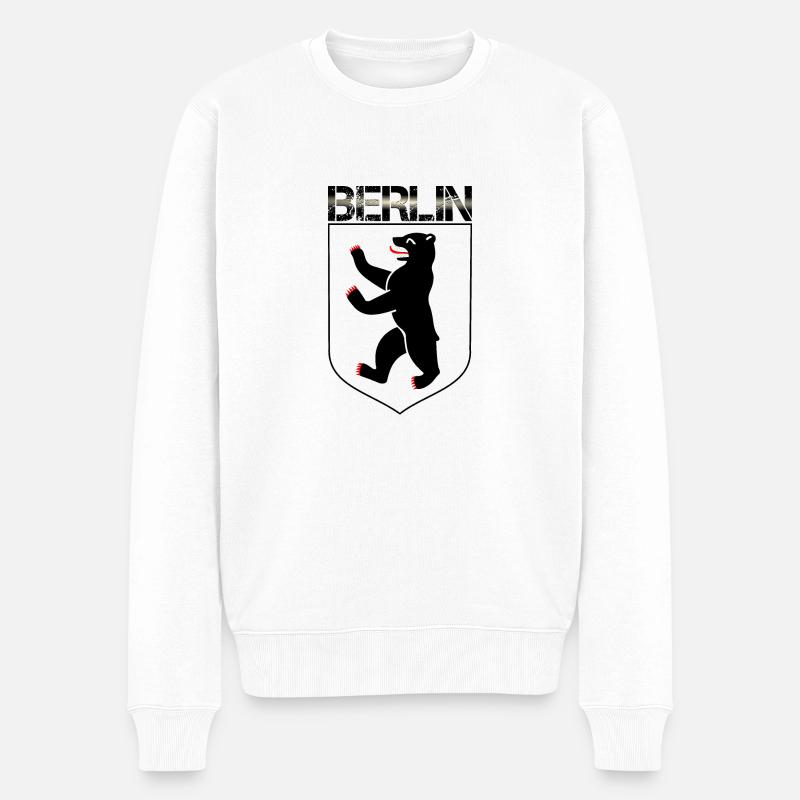 Blason de l’ours de Berlin - Pull Premium bio Homme - blanc