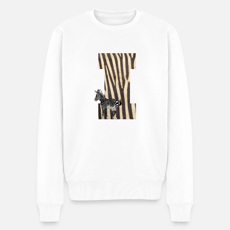 zebra i - Männer Premium Bio Pullover - Weiß