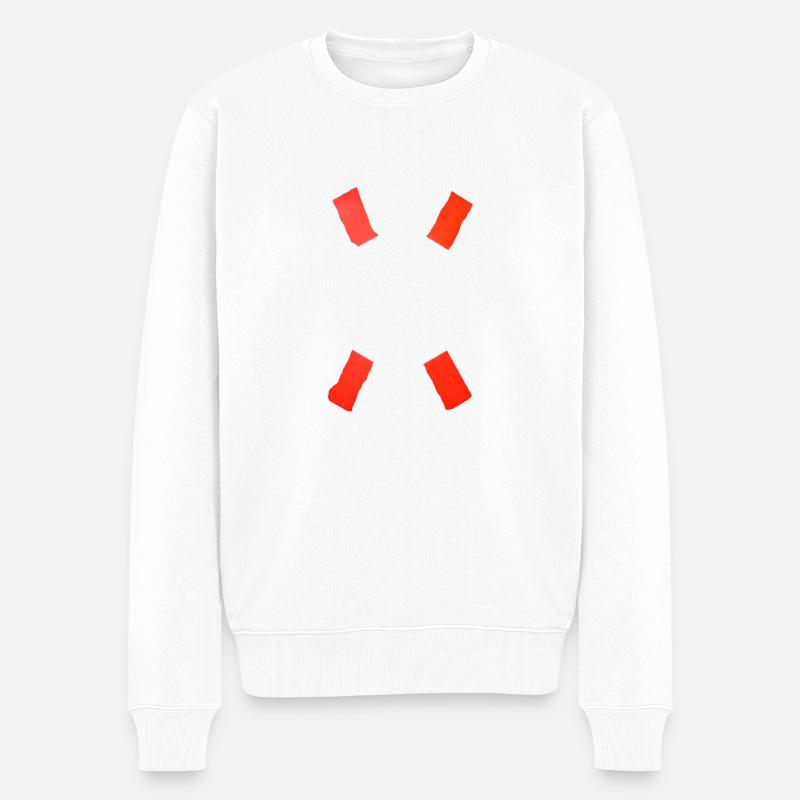 Eisenbahnschild - Männer Premium Bio Pullover - Weiß