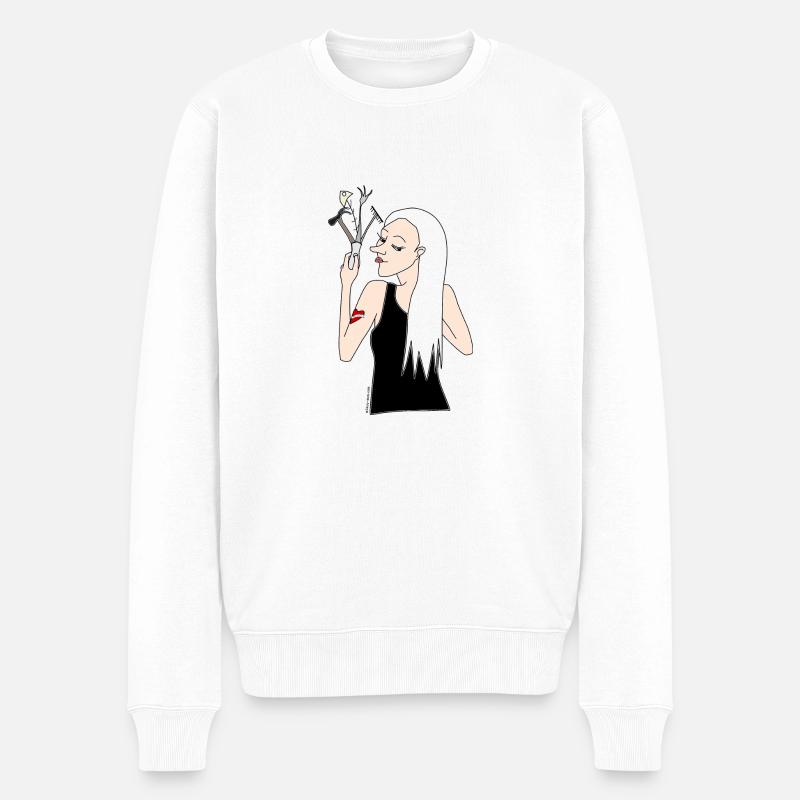 Hildelein - Männer Premium Bio Pullover - Weiß