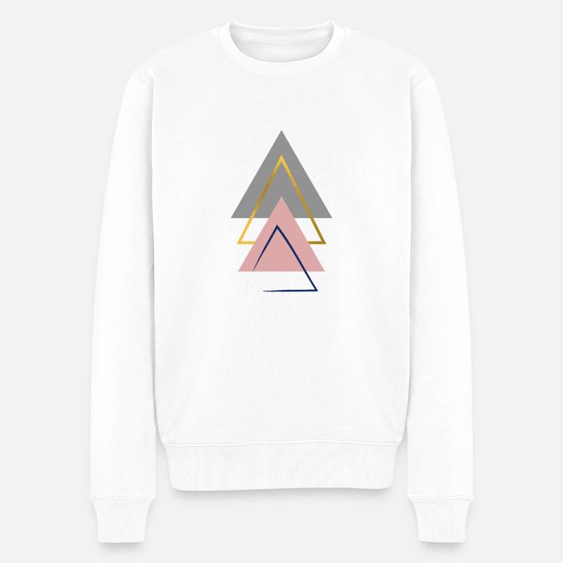 Geometrie des Dreiecks - Männer Premium Bio Pullover - Weiß