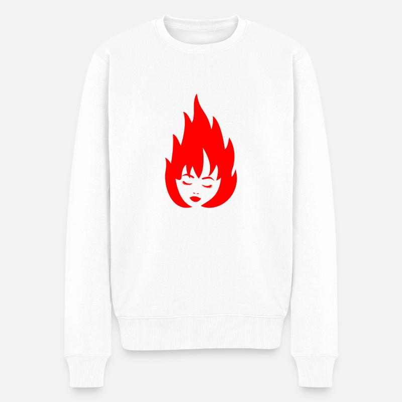 fille en feu - Pull Premium bio Homme - blanc