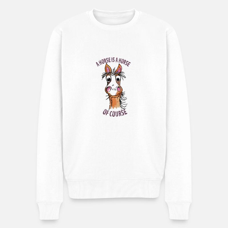 Ein Pferd ist ein Pferd - Männer Premium Bio Pullover - Weiß