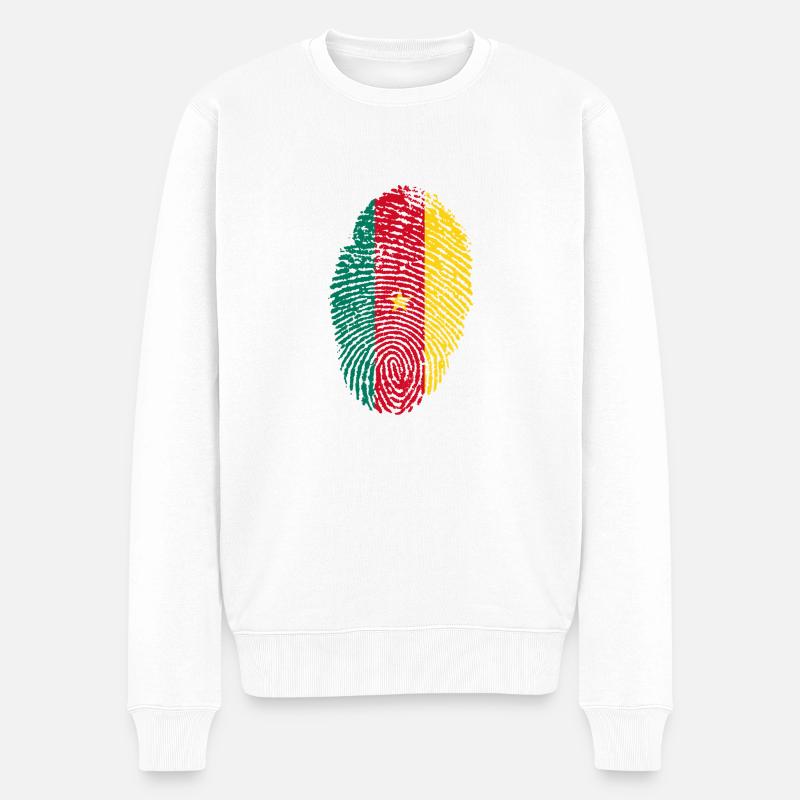 Kamerun - Männer Premium Bio Pullover - Weiß