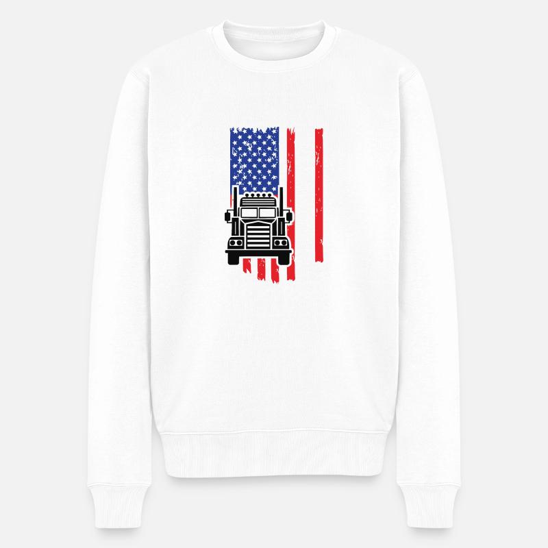 Camion USA - Pull Premium bio Homme - blanc