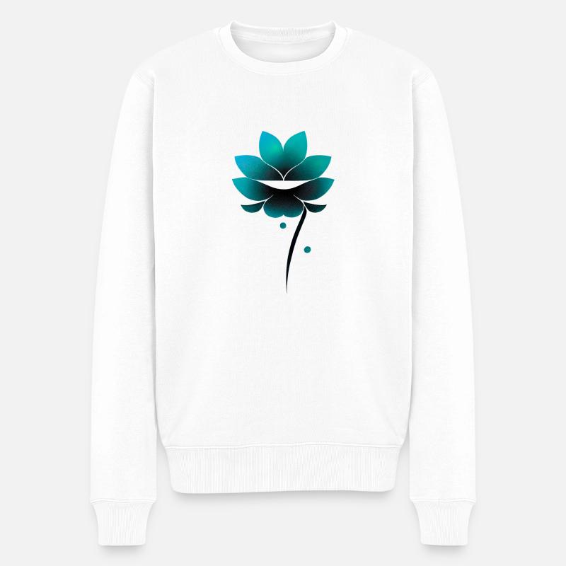 Blume - Männer Premium Bio Pullover - Weiß