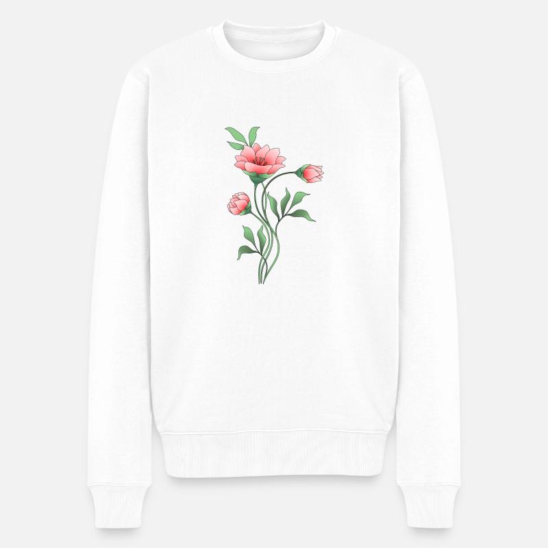 Fleur - Pull Premium bio Homme - blanc