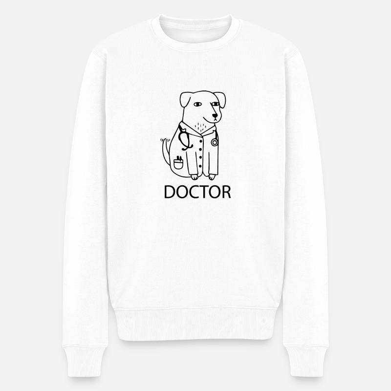 Hund Dog - Männer Premium Bio Pullover - Weiß