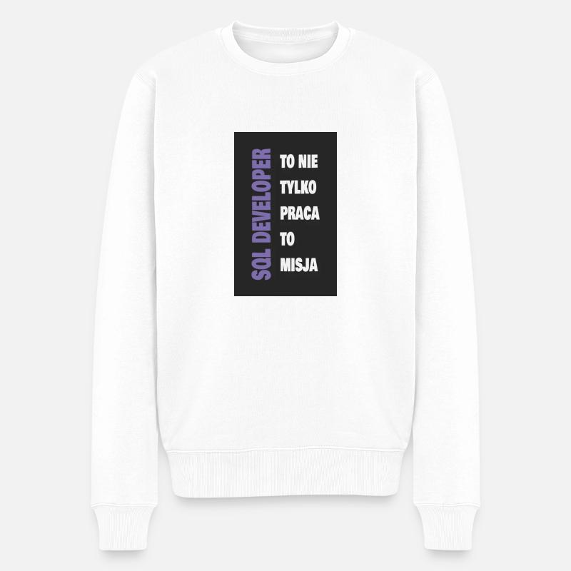 SQL-Entwickler - Männer Premium Bio Pullover - Weiß