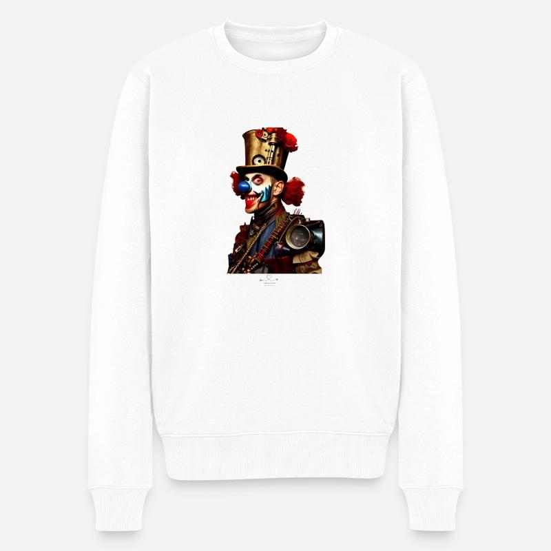 Steamclown - Männer Premium Bio Pullover - Weiß