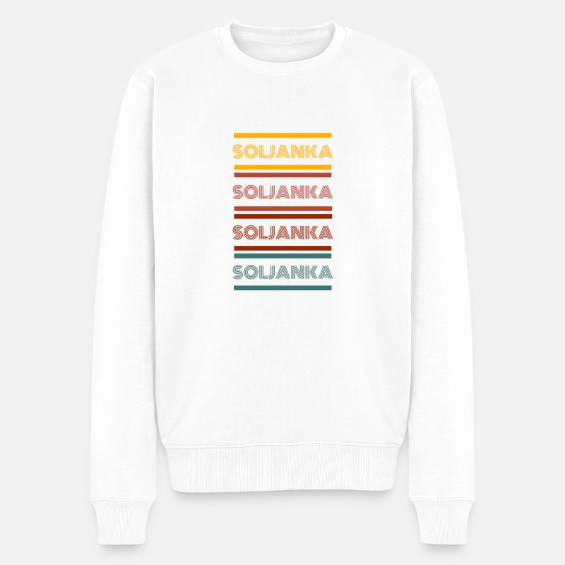 Retro Soljanka - Männer Premium Bio Pullover - Weiß