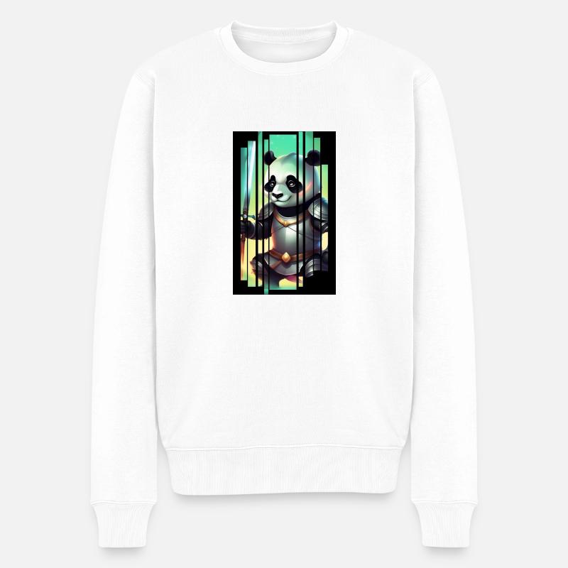 Panda chevalier - Pull Premium bio Homme - blanc