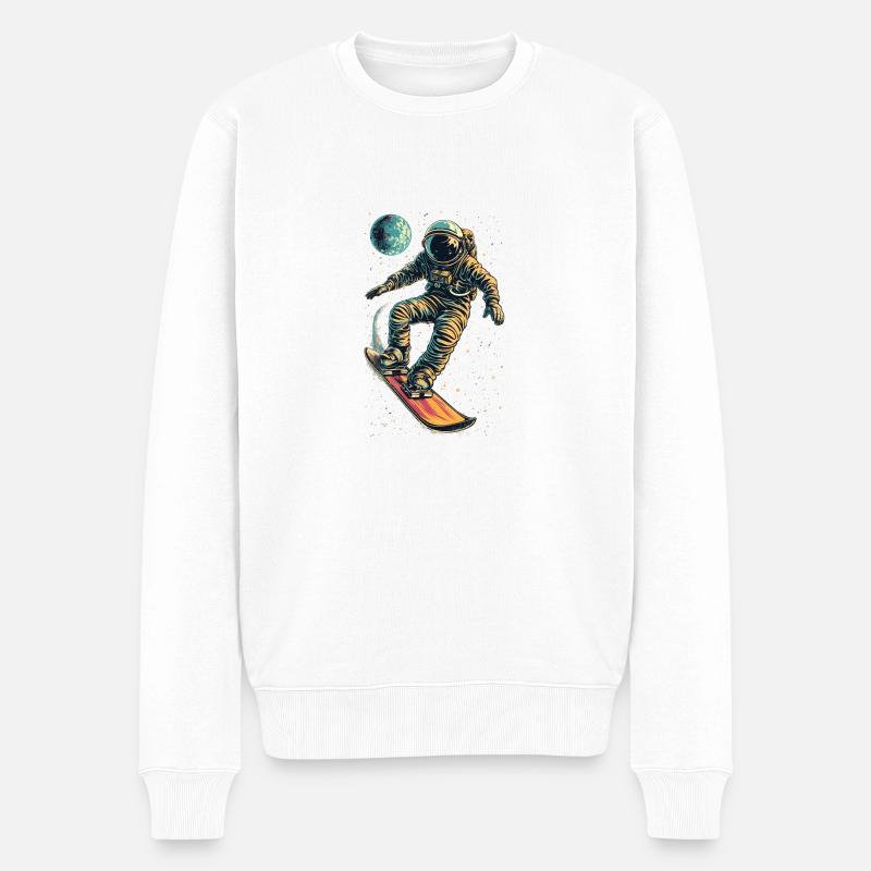 Snowboard Zéro Gravité - Pull Premium bio Homme - blanc