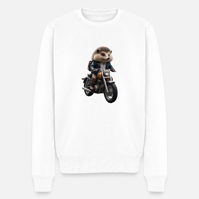 Hérisson motard - Pull Premium bio Homme - blanc