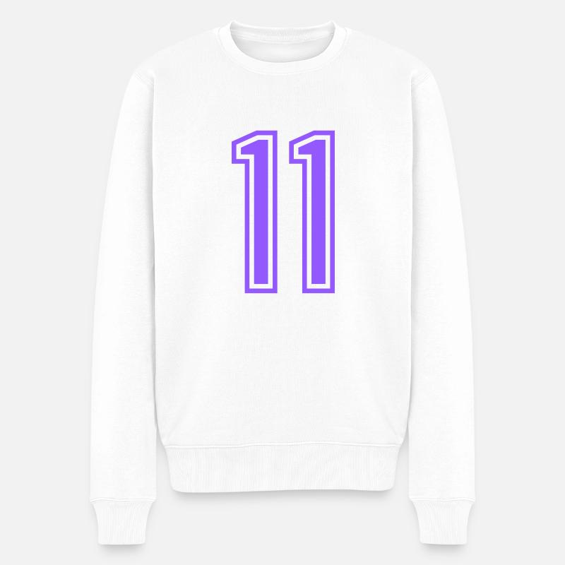 11 - Männer Premium Bio Pullover - Weiß