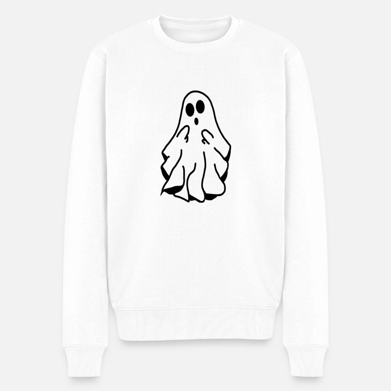 Fantôme de dessin animé - Pull Premium bio Homme - blanc