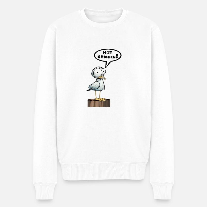 Seagull Speech Bubble Hot Chicken - Pull Premium bio Homme - blanc