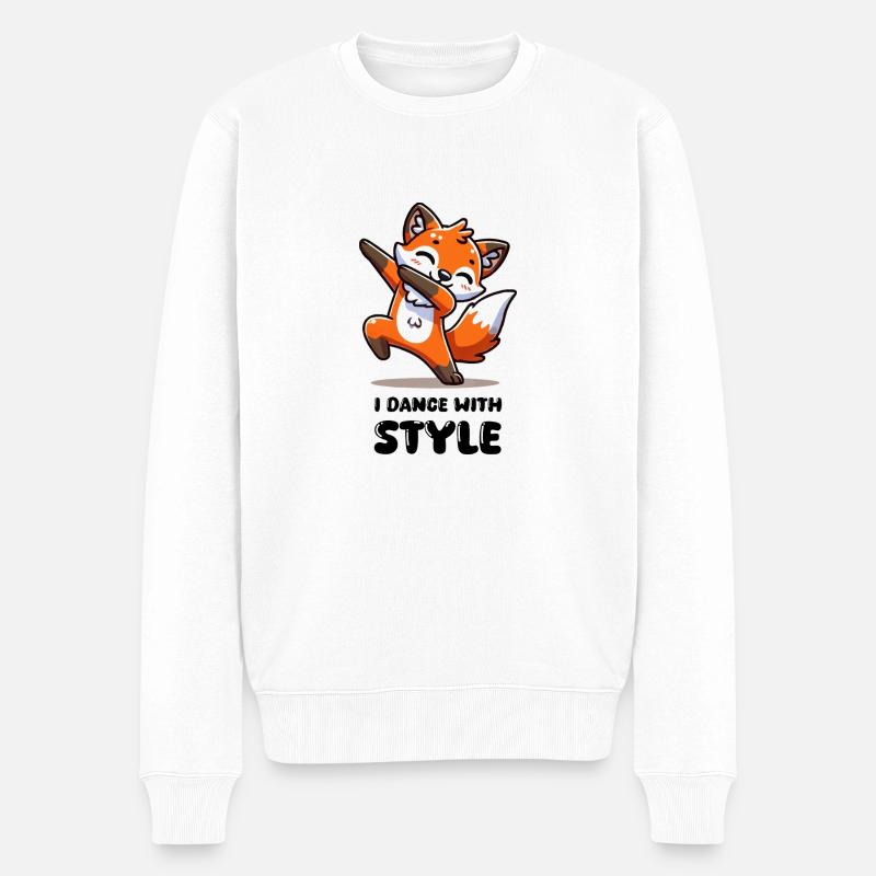 dabbing d’animaux de renard - Pull Premium bio Homme - blanc