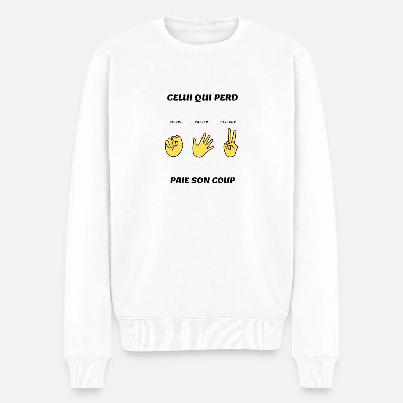 Pierre papier ciseaux - Pull Premium bio Homme - blanc