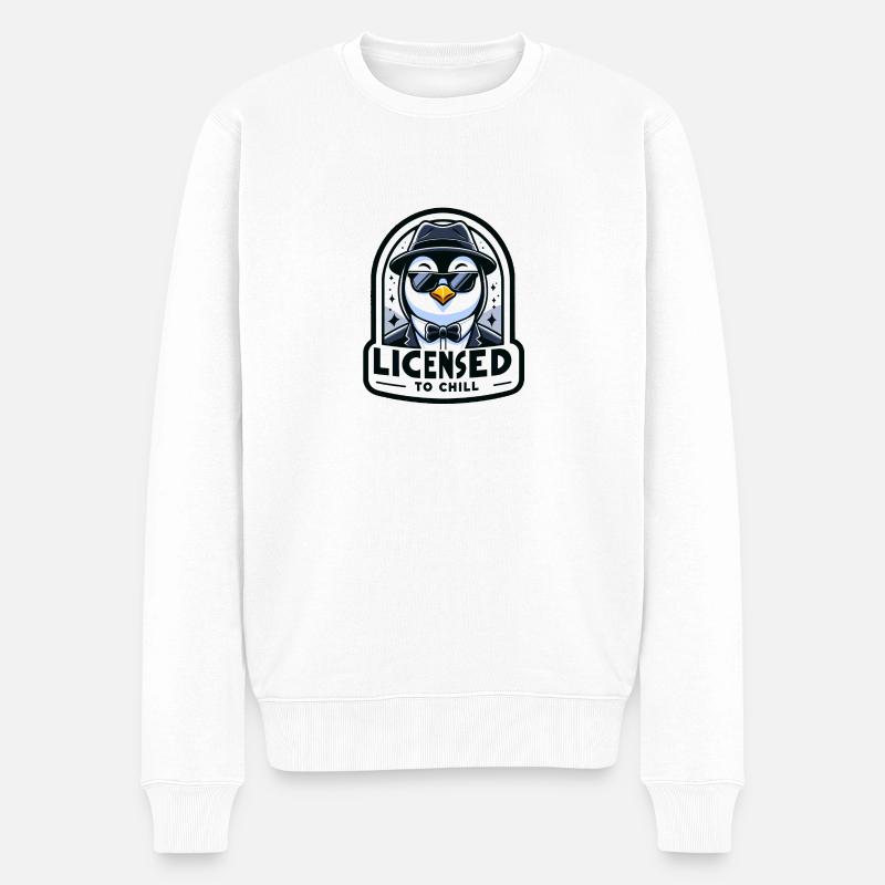 Licensed to Chill - Männer Premium Bio Pullover - Weiß