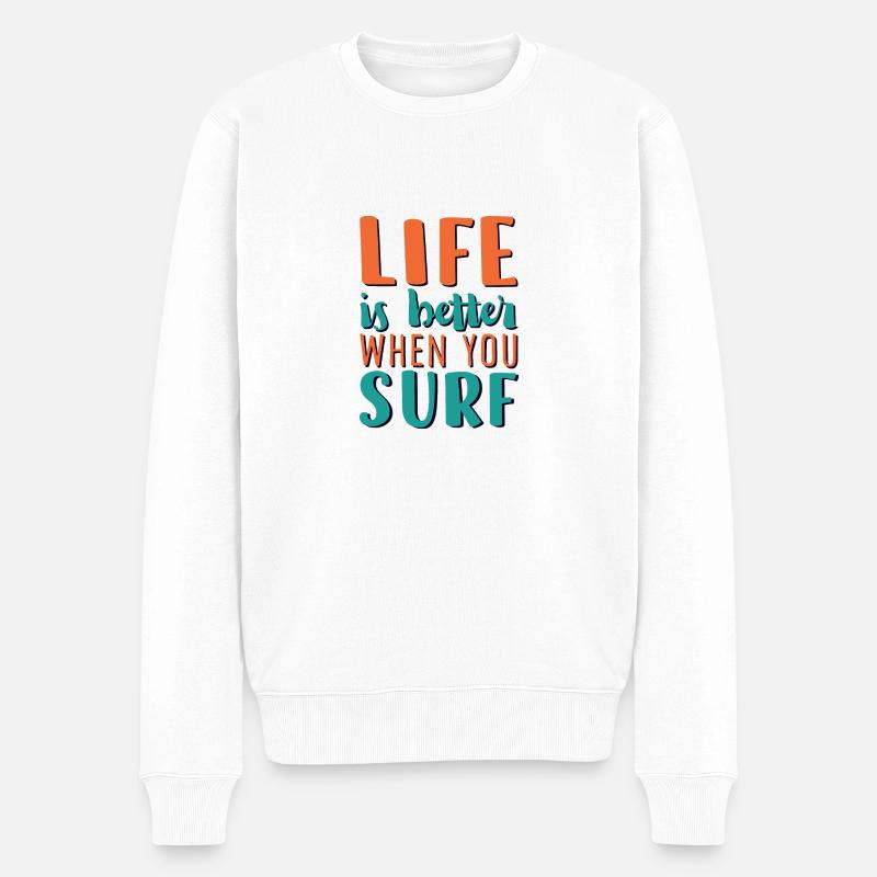 Wassersport - Männer Premium Bio Pullover - Weiß