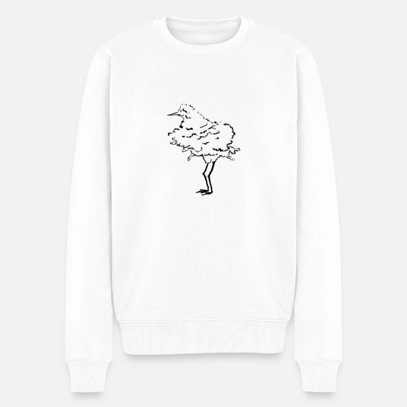 Vogel Baum - Männer Premium Bio Pullover - Weiß