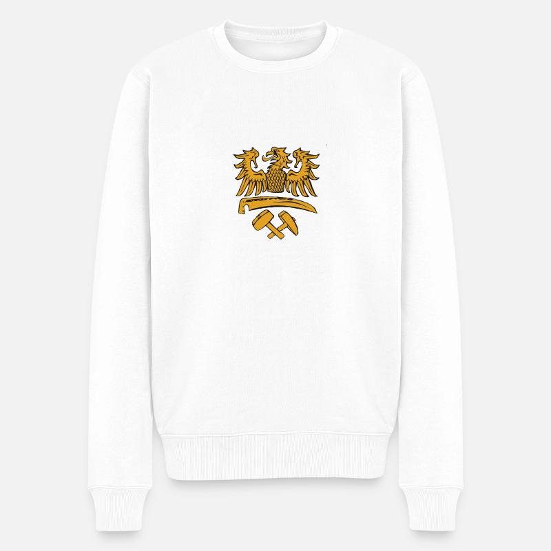 oberschlesienwappengold - Männer Premium Bio Pullover - Weiß