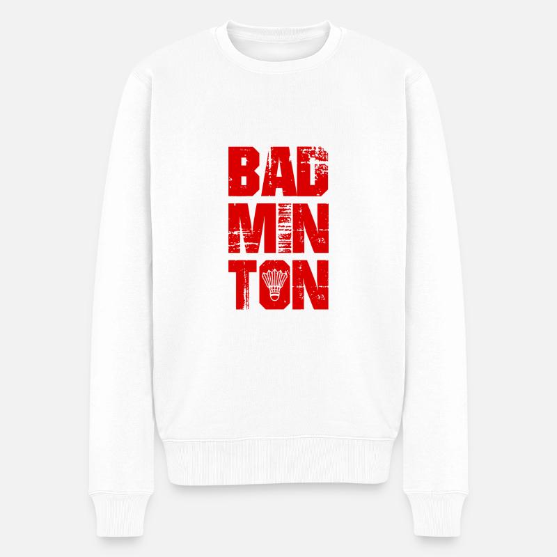 Badminton Sport - Männer Premium Bio Pullover - Weiß