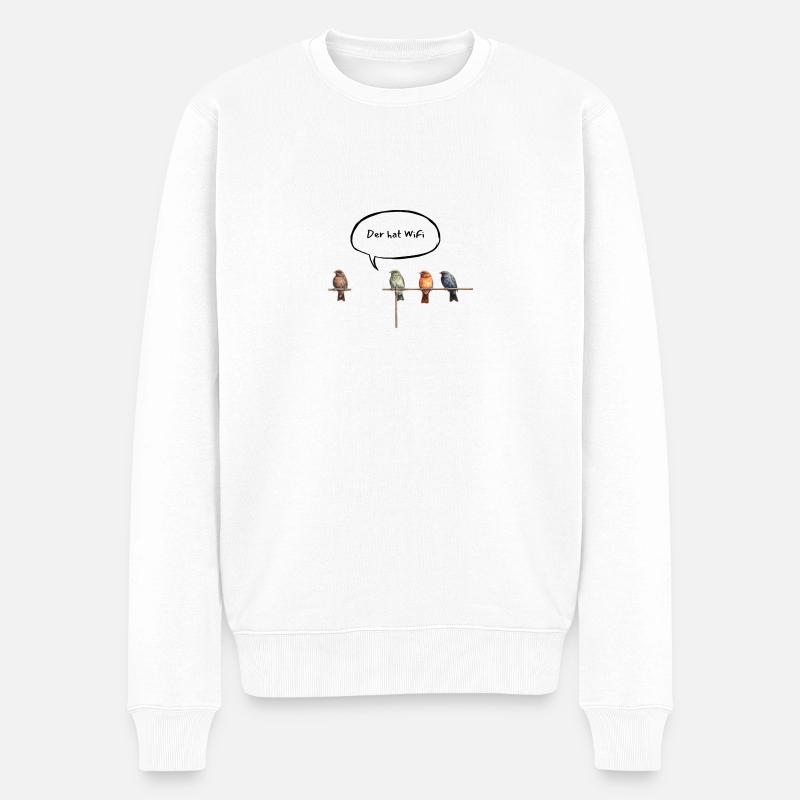 Der hat WiFi - Deutsch - Männer Premium Bio Pullover - Weiß