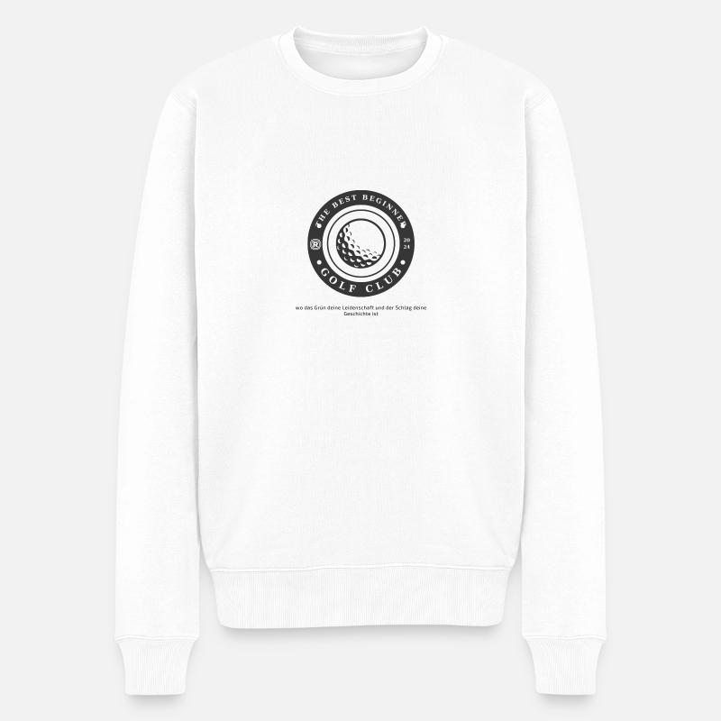 Beginner golf clup - Männer Premium Bio Pullover - Weiß