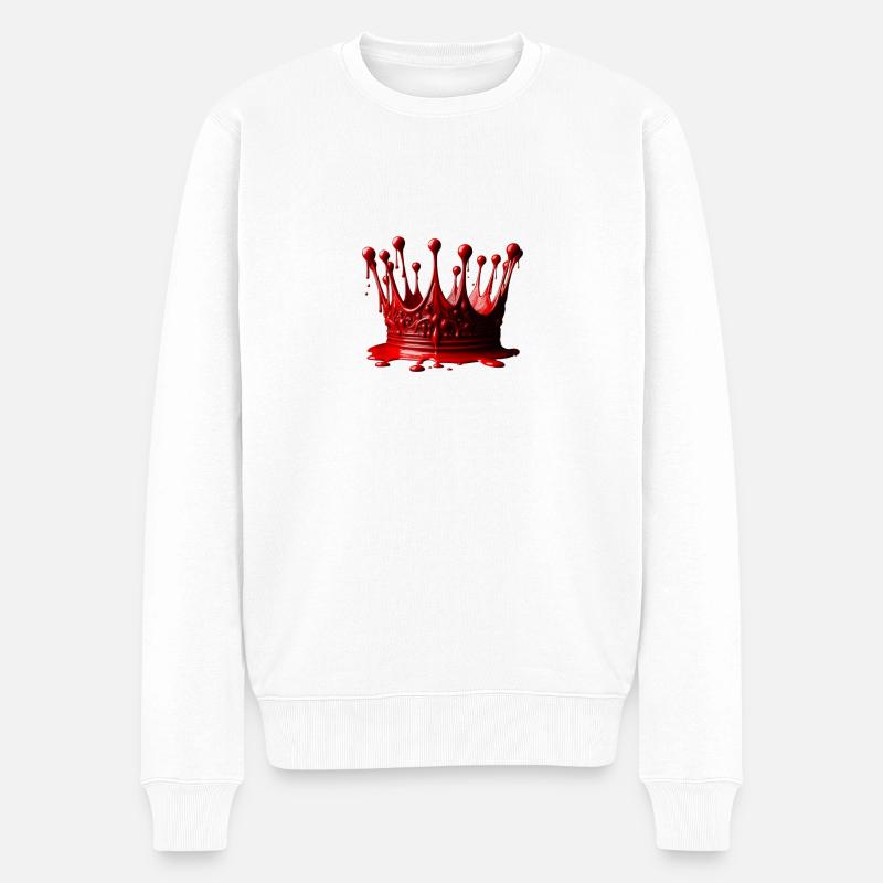 Couronne de cire 👑 à cacheter rouge - Pull Premium bio Homme - blanc