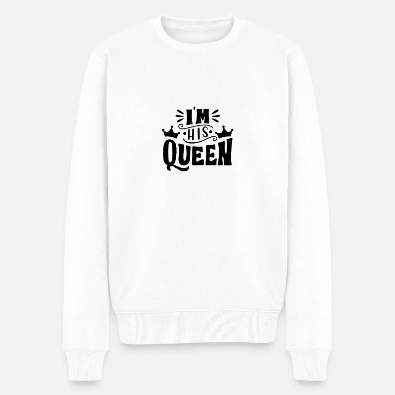 Queen Design - Männer Premium Bio Pullover - Weiß