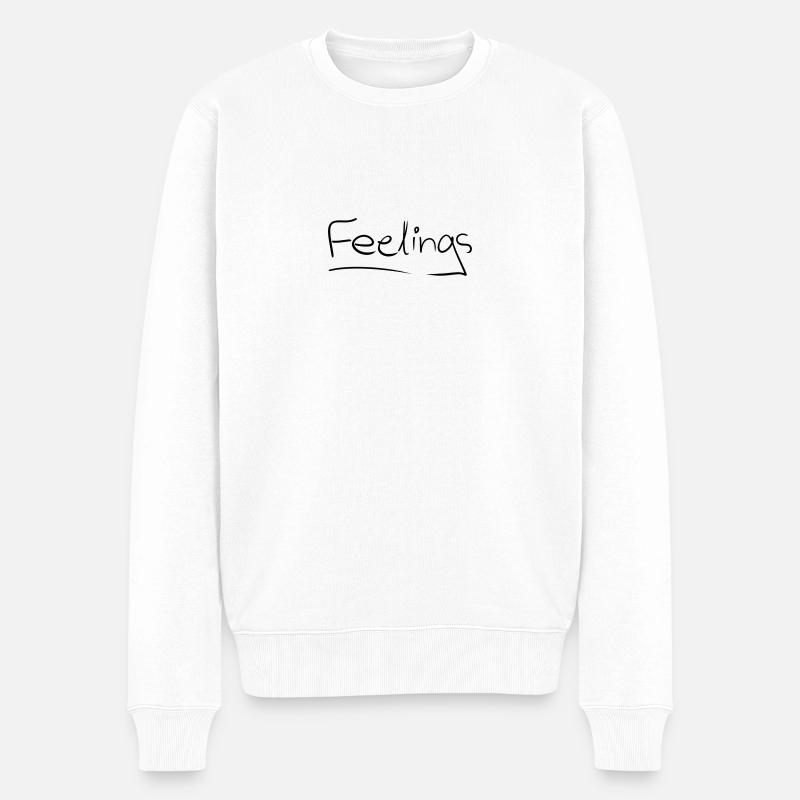 Feelings - Männer Premium Bio Pullover - Weiß