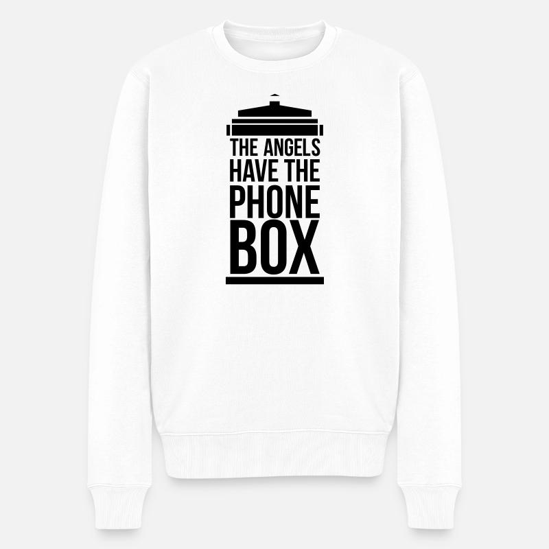 the angels have the phone box - Männer Premium Bio Pullover - Weiß