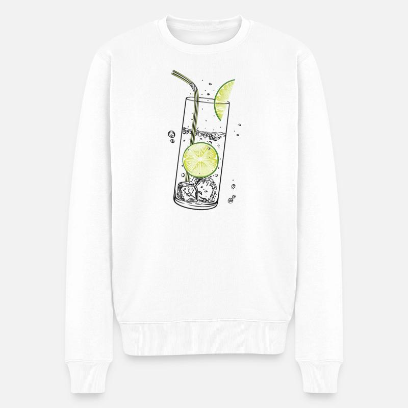 Limetten Limonade Sommer Limo - Männer Premium Bio Pullover - Weiß