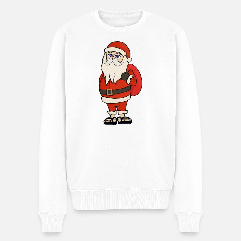 Weihnachtsmann Weihnachten Flip Flops - Männer Premium Bio Pullover - Weiß