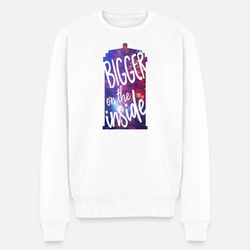Bigger on the inside - Männer Premium Bio Pullover - Weiß