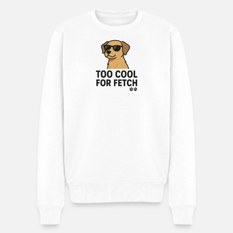 Cooler Hund mit Sonnenbrille - Männer Premium Bio Pullover - Weiß