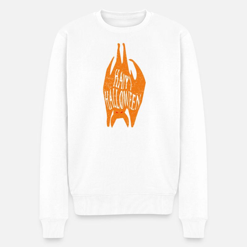 Happy Halloween  - Männer Premium Bio Pullover - Weiß