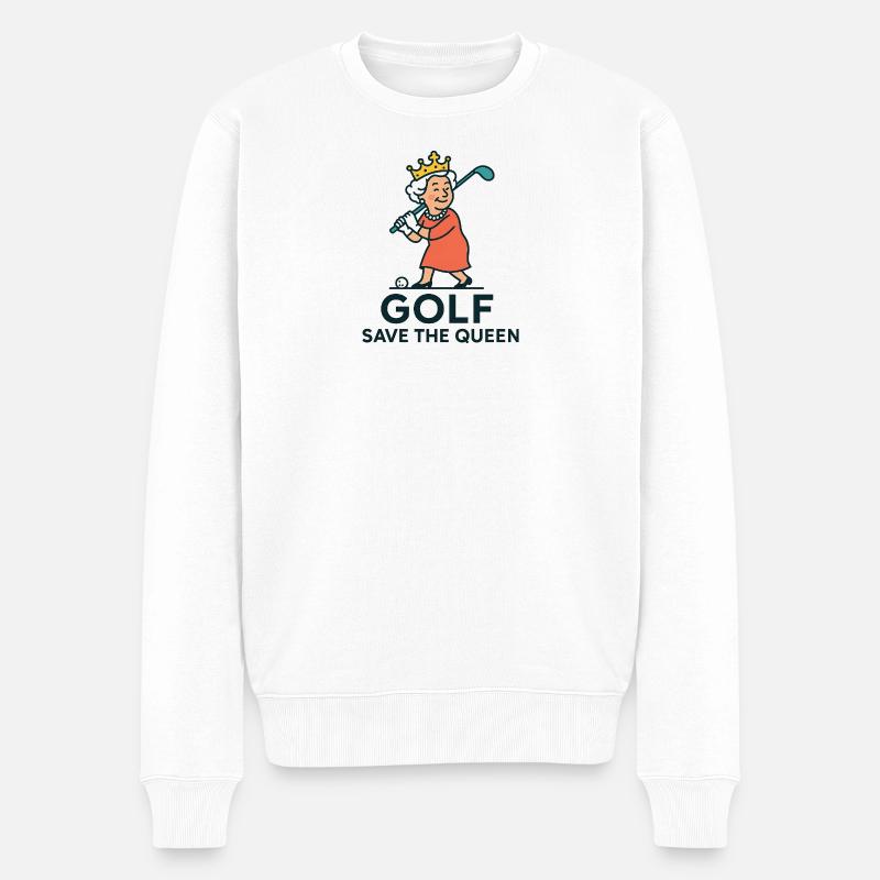 Golf save the Queen 2 - Pull Premium bio Homme - blanc