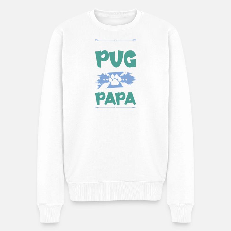 Carlin Carlin chiens papa - Pull Premium bio Homme - blanc