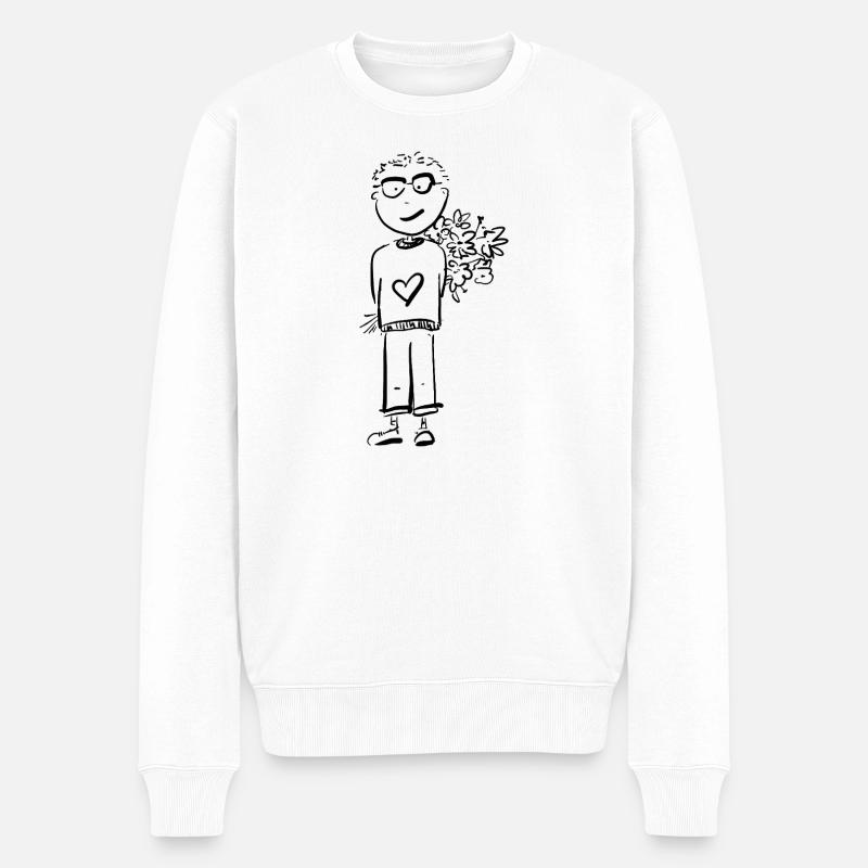Garçon aux Fleurs / Bande dessinée - Pull Premium bio Homme - blanc