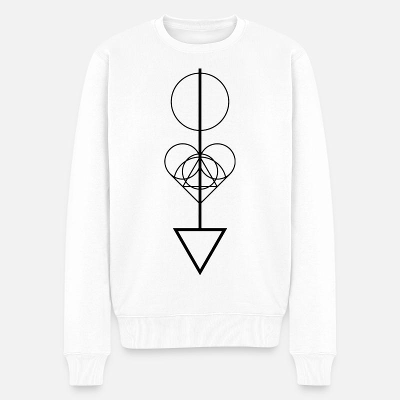 Geometrischer Pfeil - Männer Premium Bio Pullover - Weiß