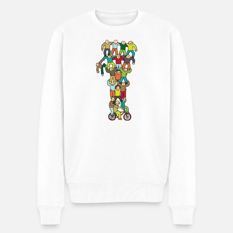Unity in Color: Crew of People - Männer Premium Bio Pullover - Weiß