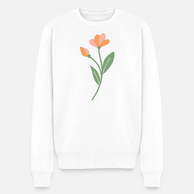 Blume - Männer Premium Bio Pullover - Weiß