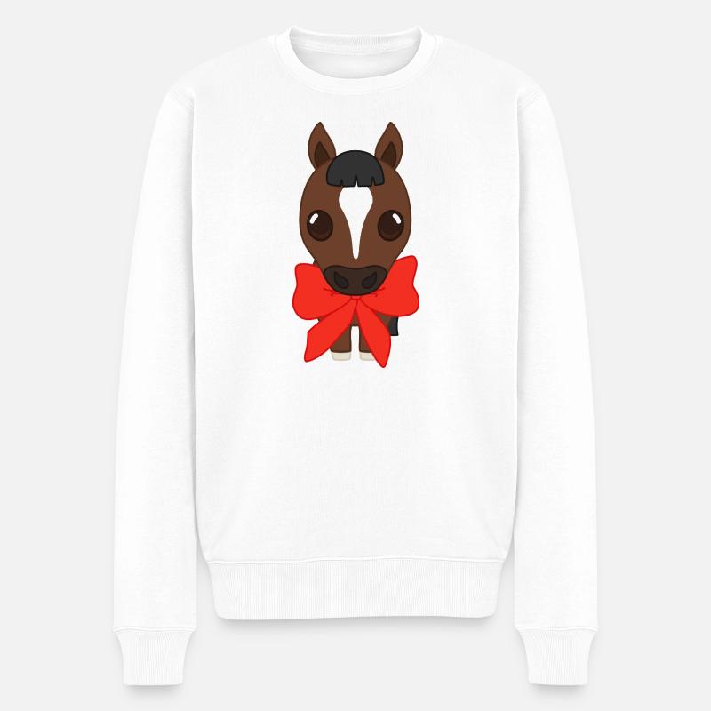 Frange avec ruban rouge - Pull Premium bio Homme - blanc