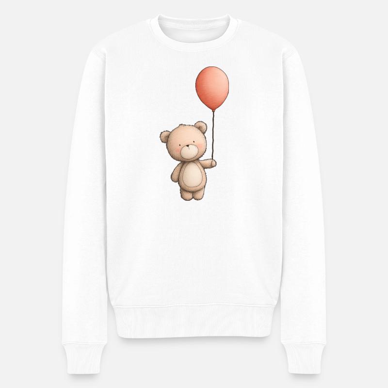 Teddybär, Teddybär - Männer Premium Bio Pullover - Weiß