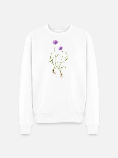 Meadow Flower Nature Illustration - Men's Premium Organic Jumper - white