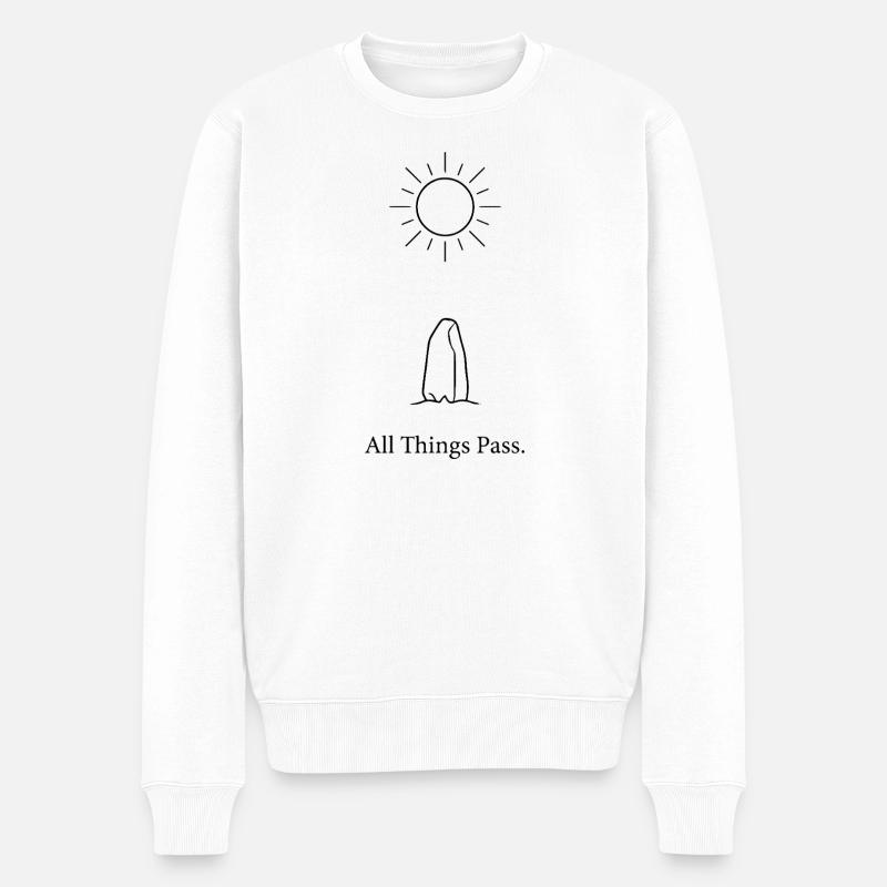 Alles geht vorbei - Männer Premium Bio Pullover - Weiß