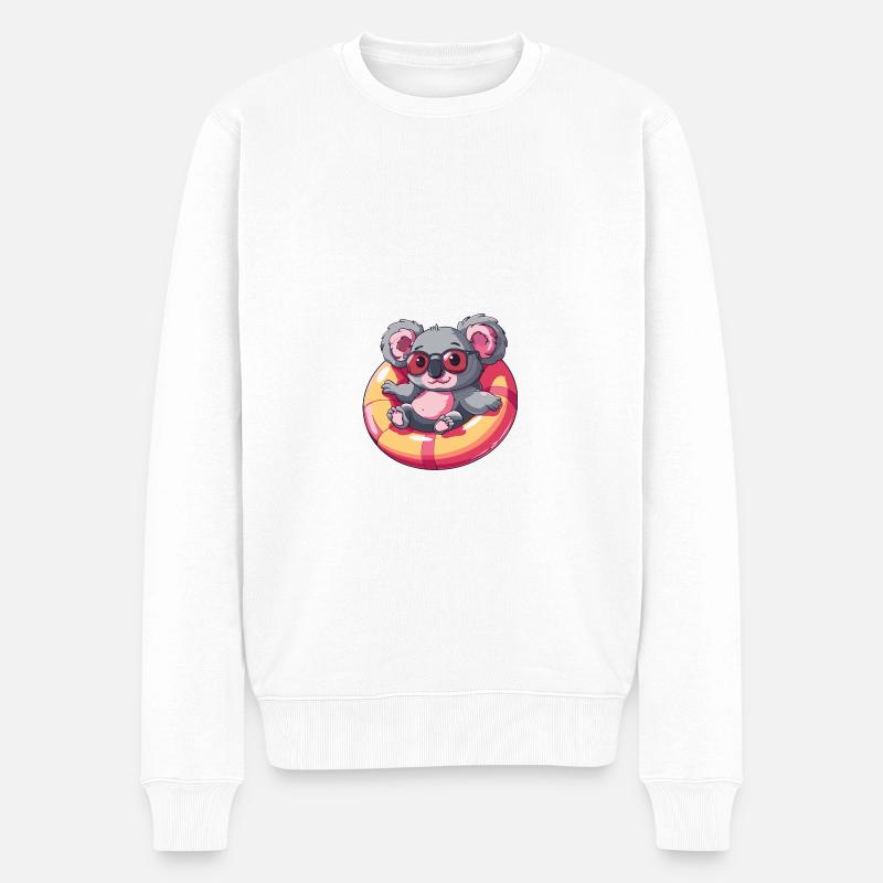 Koala Comic Cool - Männer Premium Bio Pullover - Weiß